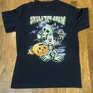 Disney Black 'Skeleton Crew' Mickey Halloween Graphic Tee